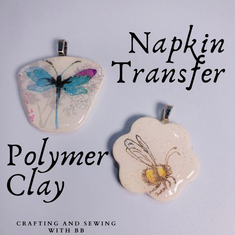 Tissue Paper On Polymer Clay, Napkins On Polymer Clay, Decoupage On Clay, Diy Air Dry Clay Jewelry, Resin Over Polymer Clay, Paper Clay Jewelry Ideas, Glazing Polymer Clay, Make Polymer Clay, Napkin Transfer On Polymer Clay