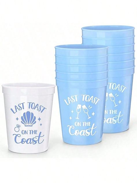 12pcs /Set, Last Toast On The Coast Bachelorette Party Plastic Cups,Coast Stadium Cups Bridal Shower Party Favors Decorations,Beach Wedding Party Favors Multicolor    PP     Event & Party Supplies, size features are:Bust: ,Length: ,Sleeve Length: Coast Bachelorette Party, Beach Wedding Party Favors, Toast On The Coast Bachelorette, Beach Theme Wedding Favors, Beach Wedding Party, Beach Party Favors, Bachelorette Cups, Last Toast On The Coast, Toast On The Coast