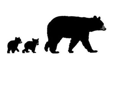 Mama Bear 2 Cubs, Mama Bear And Two Cubs Tattoo, Mama Bear With Cubs Tattoo, Bear With Cubs Tattoo, Bear Silhouette Tattoo, Mama Bear And Cubs Tattoo, Black Bear Silhouette, Black Bear Tattoo, Bear With Cubs