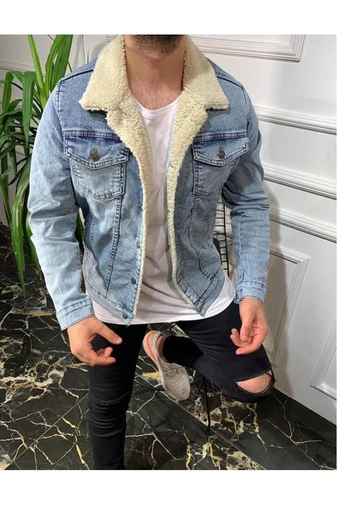 Denim Jacket with Fur Fur Denim Jacket, Best Streetwear Brands, Joggers Jeans, Denim Jacket With Fur, Jacket Fur, Jacket With Fur, Alex Turner, Ankle Pants, Premium Denim