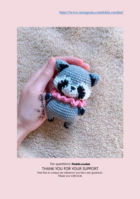 Racoon Crochet, Raccoon Crochet Pattern, Raccoon Crochet, Knitted Dress Outfit, Russian Christmas, Tiny Animals, Crochet Fairy, Animals And Plants, Crochet Animal Patterns