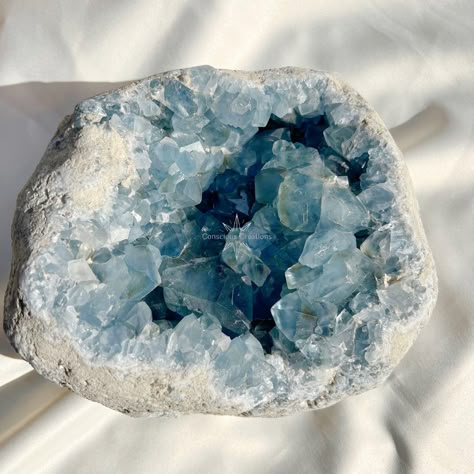 Celestite Cluster Soul Calling, Crystal Room Decor, Dreamy Sky, Peaceful Energy, Crystal Room, High Vibrations, Celestite Crystal, Crystal Vibes, Crystal Aesthetic