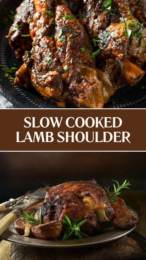 Slow Cooked Lamb Shoulder Lamb Shoulder Slow Cooker, Recipe Tin Eats Recipes, Slow Roast Lamb Shoulder, Roast Lamb Shoulder, Slow Cooked Lamb Shoulder, Crockpot Lamb, Lamb Recipes Oven, Roasted Lamb Shoulder, Lamb Shanks Slow Cooker