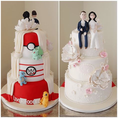 Gaming Wedding, Gaming Wedding Cake, Nerdy Wedding Cakes, Sailor Moon Wedding, Pokemon Birthday Cake, Nerd Wedding, Geeky Wedding, Nerdy Wedding, Anime Wedding