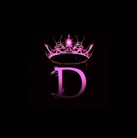 Pink Letter D With Crown, D Wallpaper Letter Cute, D Letter Images, D Name, D Photo, Drawings For Boyfriend, Beautiful Profile Pictures, Hacker Wallpaper, Dark Fantasy Artwork