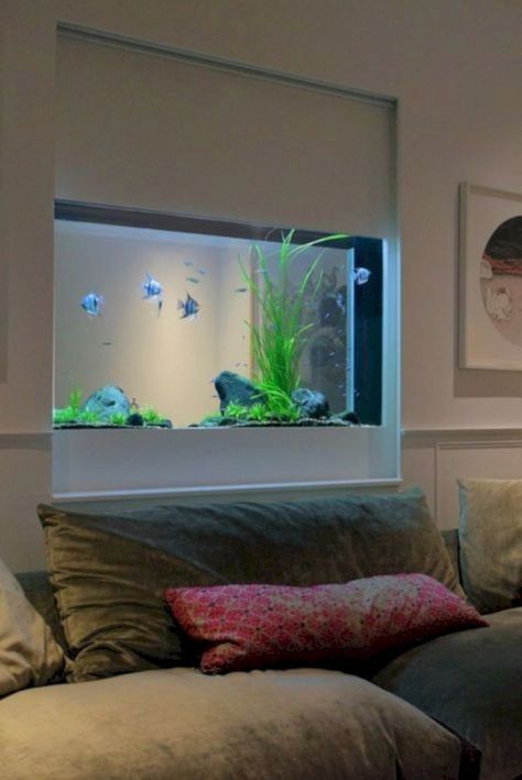 53 Aquarium Design Ideas That Make your Home Look Beauty - Matchness.com Aquarium Design Ideas, Fish Tank Wall, Aquarium Architecture, Wall Aquarium, Amazing Aquariums, Fish Tank Design, Aquarium Stand, Home Aquarium, Aquarium Design