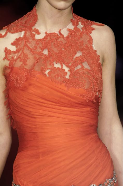 Christian Lacroix Christian Lacroix Haute Couture, Orange Lace Dress, Couture Details, فستان سهرة, Christian Lacroix, Gorgeous Gowns, Mode Vintage, Orange Dress, Beautiful Gowns