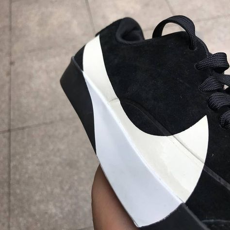 Big Swooshes on Upcoming Nike Blazer Lows | Complex Nike Blazer Black, Black City, Nike Blazers Mid, Blazer Mid, Nike Blazer, Blazer Black, Virgil Abloh, Nike Outfits, Lebron James