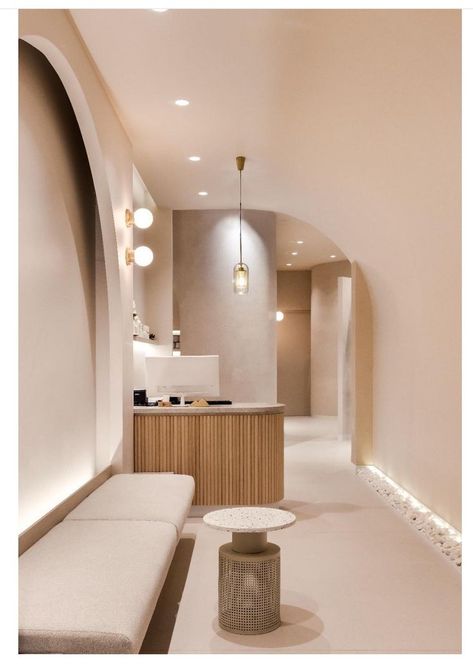 Dentist Office Design, Coffee Shop Concept, Skin Studio, Nail Salon Interior Design, Skin Bar, Esthetician Room Decor, Concrete Effect Paint, Esthetics Room, Craft Spaces