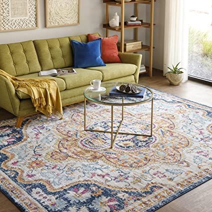 Artistic Weavers Nyburg Multi Area Rug, 5'3" x 7'1", Burnt Orange/Medium Gray Blue And Orange Living Room, Boho Area Rugs, Bedroom Bohemian, 5x7 Area Rug, Bedroom Area Rug, Navy Area Rug, Vintage Area Rugs, Traditional Area Rugs, Contemporary Area Rugs