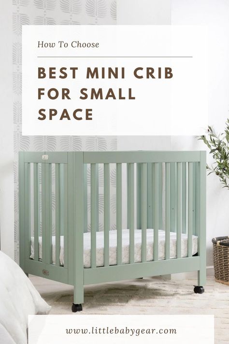 Are you living in a small apartment and looking for baby crib that won't take up a lot of space? Getting the best mini crib is a fantastic solution! It's less bulky than standard crib but still gives baby ample sleep space! There are many different styles of the best mini cribs: portable mini cribs with wheels, foldable mini cribs and convertible mini cribs that turn into toddler bed or twin bed. In my article you'll find out how to choose the best mini crib for small space at reasonable price. Crib With Wheels, Mini Crib Vs Standard Crib, Mini Cribs For Small Spaces, Mini Crib Nursery Small Spaces, Cribs For Small Spaces, Mini Crib Nursery, Twin Cribs, Small Crib, Handmade Crib