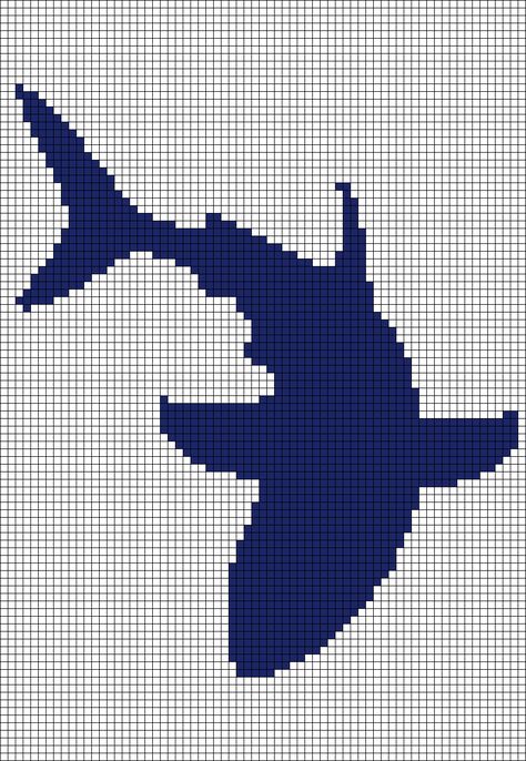 Alpha pattern #167304 | BraceletBook Shark Grid Pattern, Shark Tapestry Crochet, Shark Alpha Pattern, Simple Alpha Patterns Crochet, Simple Tapestry Crochet, Shark Pixel Art, Easy Tapestry Crochet Patterns, Shark Cross Stitch Pattern, Alpha Crochet Patterns