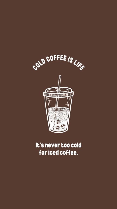 Funny Coffee Wallpaper, Ice Coffee Wallpaper Iphone, Cold Coffee Wallpaper, Iced Coffee Wallpaper Aesthetic, Wallpaper Backgrounds Coffee, Coffee Lockscreen, Iced Coffee Wallpaper, Coffee Wallpapers, Coffee Wallpaper Iphone