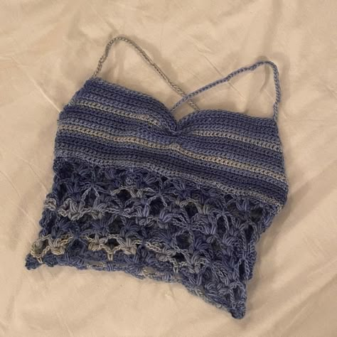 Summer Crochet Ideas Projects Free Pattern, Crocheting Ideas Aesthetic, Crop Top Ideas, Ruched Mesh Top, Crochet Top Ideas, Summer Crochet Top, Outfit Aesthetics, Crochet Top Outfit, Mode Crochet