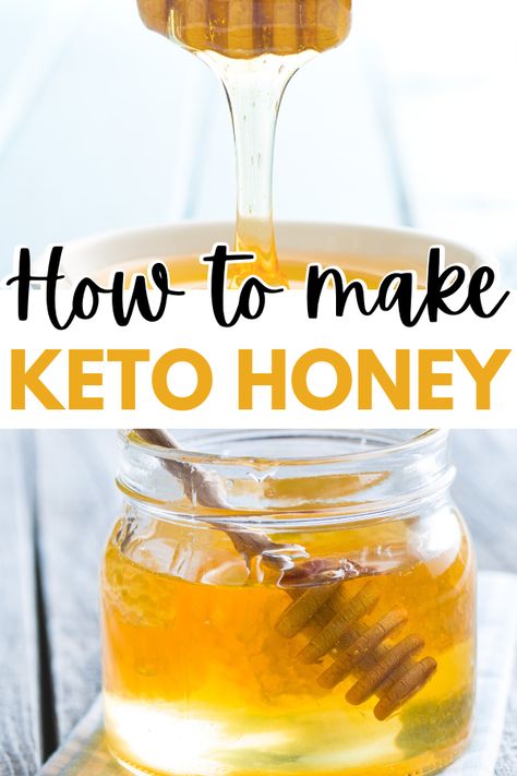 How To Make Keto Honey (Low Calorie, Quick, Easy) – Keto Millenial Keto Honey Recipes, Keto Baked Goods, Keto Honey, Honey Substitute, Keto Ingredients, Keto Condiments, Bread Pancakes, Honey Jam, Keto Sauces