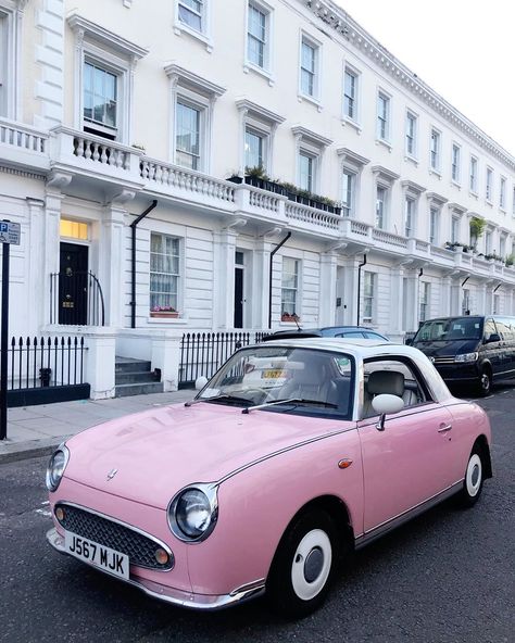 Angelina The Figaro on Instagram: “Pastel pink dreams 🌸💭 . . . .  #angelinathefigaro #figaro #nissanfigaro #nissan #figaroownersclub #cars #car #london #pimlico…” Figaro Car, Lite Bright, Nissan Figaro, Pastel Pink Aesthetic, Color Story, Pink Car, London Photography, Car Colors, Instagram Life