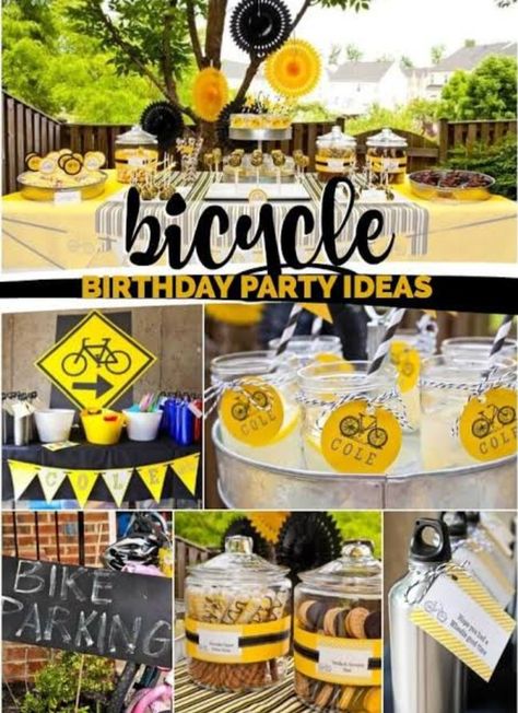 Bike Themed Birthday Party, Bicycle Birthday Party, Bicycle Birthday Parties, Bicycle Birthday, Bicycle Party, Bike Birthday Parties, Colorful Decorations, 6th Birthday Parties, Themed Birthday Party