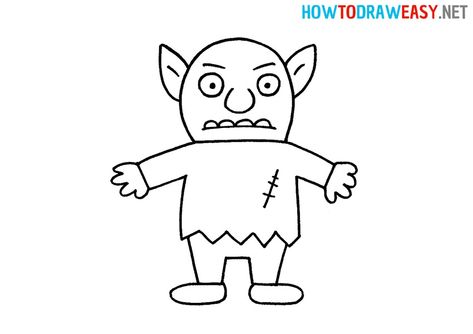 How to Draw a Cartoon Goblin #Goblin #CartoonGoblin #DrawingGoblin #DrawGoblin #GoblinDrawing #GoblinDraw Goblin Crafts, Goblin Cartoon, Goblin Drawing, Elementary Drawing, Crafts 2024, Draw Two, Attention To Detail, Guided Drawing, A Cartoon