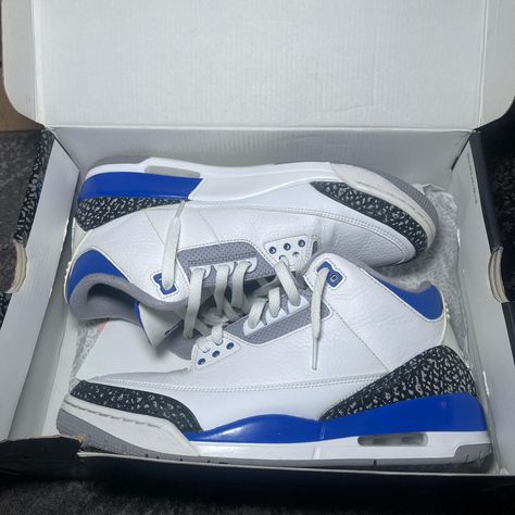 Air Jordan 3 Retro "Racer Blue"
Size 11
Great... - Depop Blue Trainers, Air Jordan 3 Retro, Air Jordan 3, Newest Jordans, Jordan 3, Casual Skirts, Dress With Sneakers, Blue Leather, Sneaker Boots