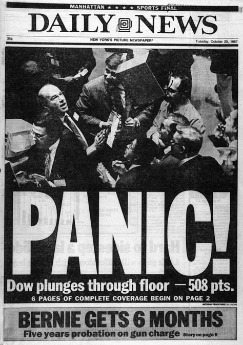 stock market crash Archives - Freedom Through Passive Income Black Monday 1987, Wall Street Nyc, Black Jaguar Animal, Black Monday, Young Johnny Depp, Black Mosaic, Stock Market Crash, History Facts Interesting, New York Pictures