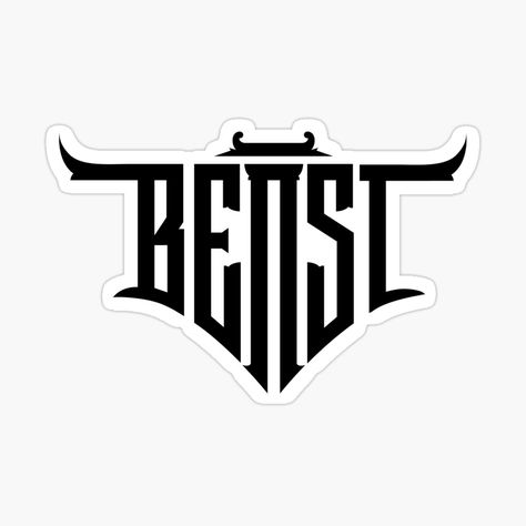 Get my art printed on awesome products. Support me at Redbubble #RBandME: https://www.redbubble.com/i/sticker/Beast-Typography-Tshirt-print-by-nadimujjl/58676263.EJUG5?asc=u Beast Logo, Gym Wallpaper, Typography Tshirt, Simple Logo, Art How, Art References, Text Design, Glossier Stickers, Print Stickers