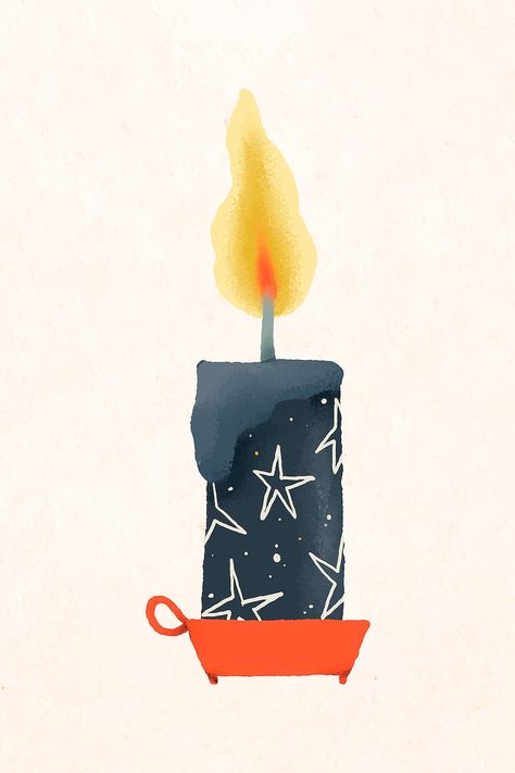 Christmas sticker, candle vector, hand drawn illustration | free image by rawpixel.com / Boom Candle Vector, Candle Illustration, Drawing Borders, Christmas Candlesticks, Christmas Doodle, Candle Logo, New Year Art, Candle Stickers, New Year Postcard