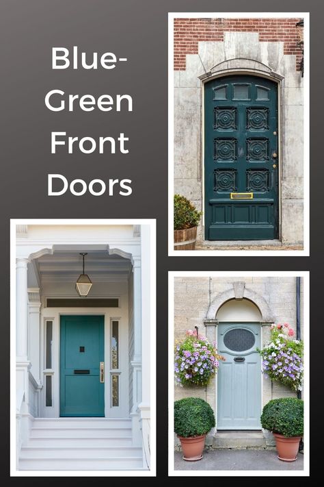 JRL Interiors — How to Choose the Right Front Door Color Teal Front Doors, Teal Door, Front Door Color, Best Front Door Colors, Add Curb Appeal, Teal Interiors, Best Front Doors, Green Front Doors, Ranch House Exterior