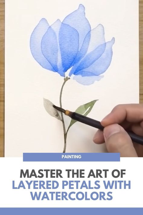 Elevate your watercolor skills with this step-by-step tutorial on creating layered petals. Follow along with a skilled watercolor artist as they teach you their secrets for painting lifelike flowers. Unlock the beauty of layered petals with this technique that's both easy and stunning. Whether you're a beginner or an experienced artist, you'll find joy in incorporating this technique into your next watercolor masterpiece. Don't miss out on the opportunity to take your watercolor skills to... Layered Watercolor Paintings, Watercolor Layering, Layered Watercolor, Watercolor Masterpiece, Watercolor Painting For Beginners, Hello How Are You, Different Types Of Flowers, Layered Art, Transparent Flowers