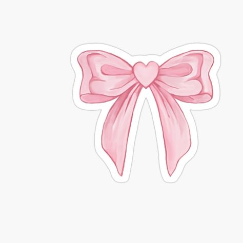 Get my art printed on awesome products. Support me at Redbubble #RBandME: https://www.redbubble.com/i/sticker/Pink-Heart-Bow-Sticker-by-DezzT/156310447.EJUG5?asc=u Girly Laptop Stickers, Back To School Stickers Aesthetic, Pink Girly Stickers, Couqutte Stickers, Pink Stickers For Journal, Valentines Day Stickers Aesthetic, Bow Stickers Aesthetic, Girly Stickers Aesthetic, Valentines Stickers Aesthetic