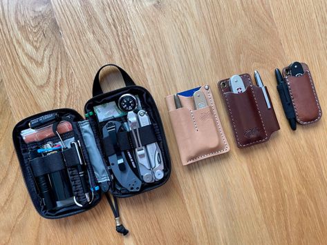 Edc Pocket Dump, Knife Holster, Belt Holster, Pocket Dump, Tactical Belt, Pocket Organizer, Leather Pocket, Edc Gear, Folding Knife