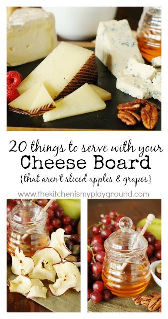 20 Things to Serve with Your Cheese Board {That Aren't... Board Platter Ideas, Cheese Platter Ideas, The Kitchen Is My Playground, Platter Ideas, Sliced Apples, Cheese Trays, Wine And Cheese Party, Charcuterie Inspiration, Charcuterie Cheese