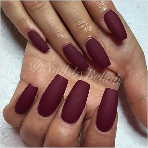 Emily, matte "Alexandria"  #nails #by #me #gelnails #gelénaglar #nailart #naildesign #dopenails #nailssthlm #naglarsthlm #OPI #nailsbybellah Graduation Clothes, Burgundy Acrylic, Maroon Nail, Red Matte Nails, Matte Acrylic Nails, Dark Red Nails, Maroon Nails, Edgy Nails, Nail Colours