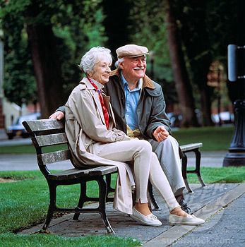 Older Couple Sitting on Park Bench Together | Stock Photo #1525R-41451 Older Couple Poses, Older Couple Photography, Cute Old Couples, Older Couple, Sitting On A Bench, When Youre In Love, Couple Sitting, Elderly Couples, Growing Old Together