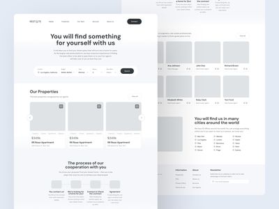 Webdesign Wireframes, Website Wireframe Design, Space Civilization, Responsive Web Design Wireframe, Website Wireframe Templates, Landing Page Wireframe, Wireframe Web, Real Estate Landing Page, Website Wireframe