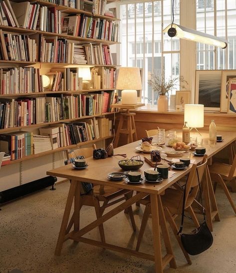 Multipurpose Guest Room, Instagram Office, Interior Simple, Dining Room Combo, Decoration Inspiration, White Sage, Apartment Inspiration, Home Library, Book Shelf