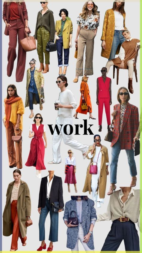 Creative Casual Work Outfits, Spring Workwear 2024, In Your 30s Aesthetic, Eclectic Professional Style, Flamboyant Natural Deep Autumn, Flamboyant Natural Work Outfit, Flamboyant Natural Business Casual, Flamboyant Natural Work Wear, Natural Creative Style Outfit