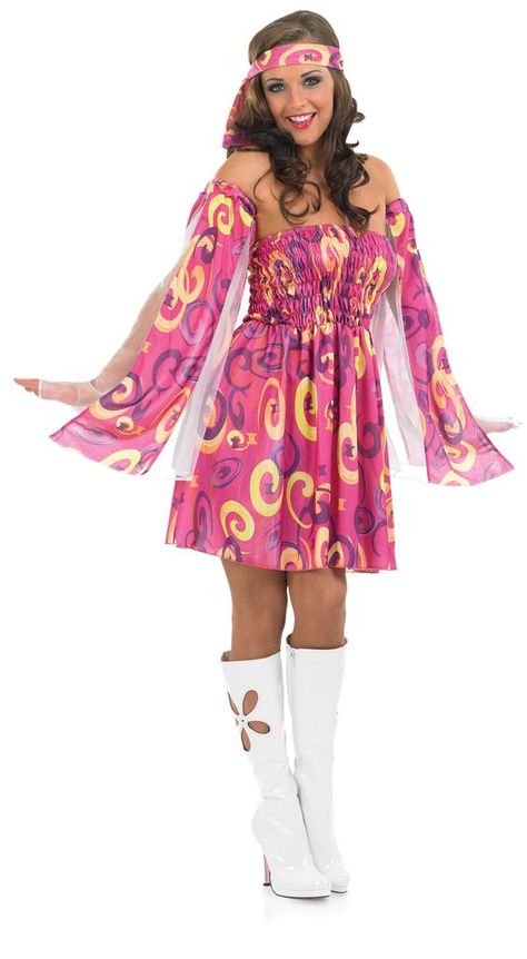 Hippies Clothing in the 60s | 1960s Pink Swirl Hippy Fancy Dress Ladies 60s Hippie Costume 60s Costume Women, 1960s Fancy Dress, 60s Fancy Dress, Hippy Fancy Dress, Plus Size Fancy Dresses, 70s Fancy Dress, Fancy Dress Womens, 60s Fashion Dresses, Swirl Dress