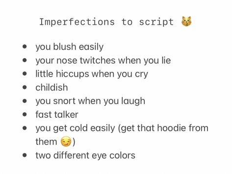 Good And Bad Habits For Characters, Imperfections To Script Shifting, Imperfections To Script, Hogwarts Script, Shifting Methods, Dr Images, Shifting Tips, Script Ideas, Shifting Ideas