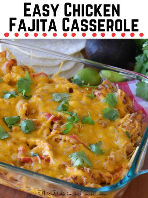 Leftover Chicken Fajita Casserole is a delicious and easy meal that the whole family will love! All of the fajita flavors you love in a cheesy dish that's ready in just minutes! Leftover Chicken Fajitas Ideas, Fajita Leftover Ideas, Leftover Fajita Meat Recipes, Leftover Chicken Fajita Recipes, Leftover Fajita Chicken Recipes, Leftover Fajitas Ideas, Fajita Meat Recipes, Leftover Fajita Meat, Fajita Chicken Recipes