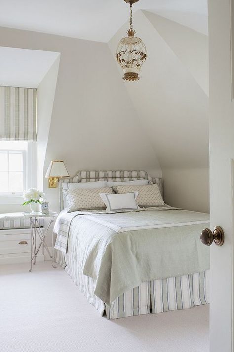 Wall color is Pale Oak Benjamin Moore. Pale Oak Benjamin Moore, Bedroom Furniture Placement, Turquoise Bedroom, Corner Bed, Pale Oak, Turquoise Chandelier, Oak Bedroom, Room Photo, Furniture Placement