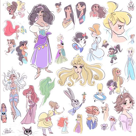 David Gilson Disney, Art Of David Gilson, David Gilson, Animation Disney, Disney Kingdom, Disney Fanart, Disney Collage, Disney Princess Drawings, Disney Artwork