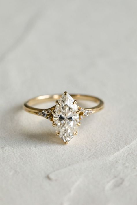 Pretty Dainty Rings, Solitaire Engagement Ring With Wedding Band Marquise, June Rings Engagement, Vintage Wedding Rings Marquise, Wedding Band With Marquise Ring, Marquis Moissanite Engagement Ring, Moissanite Engagement Ring Marquise, Split Shank Marquise Engagement Ring, Engagement Rings Marquise Vintage