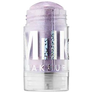 Shop Milk Makeup’s Glitter Stick at Sephora. This rainbow glitter-packed highlighter brightens cheekbones, lips, and eyelids. Purple Highlighter, Milk Highlighter, Milk Makeup Holographic Stick, Milk Makeup Highlighter, Milk Makeup Sephora, Glitter Stick, Holographic Highlighter, Glitter Highlighter, Wave Light