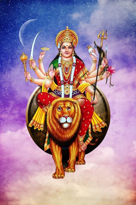 Durga Tattoo, Maa Durga Hd Wallpaper, Raja Ravi Varma, Polynesian Tattoos, Aadi Shakti, Geometric Tattoos, Diwali Images, Goddess Durga, Hindu Goddess