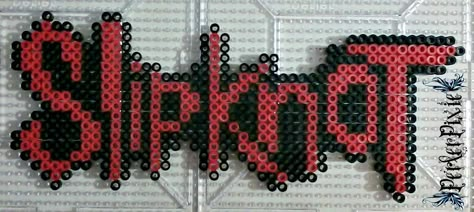 System Of A Down Perler Beads, Slipknot Kandi, Goth Perler Bead Patterns, Band Pixel Art, Cool Perler Bead Ideas, Kandi Perler, Melty Bead Patterns, Pearl Beads Pattern, Easy Perler Beads Ideas