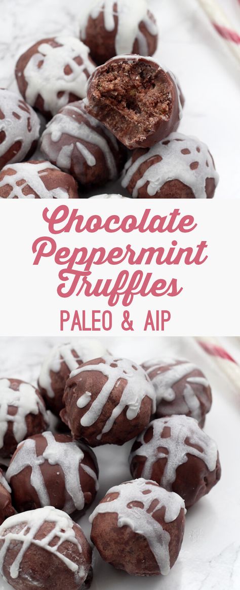 Aip Chocolate, Chocolate Peppermint Truffles, Peppermint Truffles, Paleo Christmas, Culinary Tips, Peppermint Treats, Unbound Wellness, Autoimmune Paleo Recipes, Aip Desserts