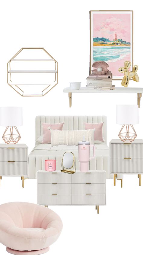 Vanilla Girl Room, Pink Vanilla Girl, Room Inspo Pink, Cool Girl Rooms, Cozy Teen Bedroom, Teen Room Designs, Beachy Room Decor, Room Wishlist, White Room Decor