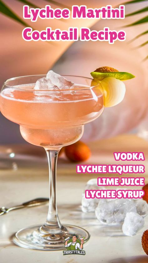 "Discover the refreshing Lychee Martini Cocktail Recipe, a delightful blend of sweet and tangy flavors perfect for any occasion. This easy-to-make drink features lychee vodka, luscious lychee liqueur, and a splash of citrus, making it one of the cutest martini drinks around. Whether you're enjoying a Nobu-inspired Lychee Martini or trying a Lychee Mojito Recipe, this cocktail will impress your guests. Cheers to the perfect balance of taste and elegance!" Lychee Mojito, Lychee Cocktail, Lychee Martini, Best Summer Cocktails, Martinis Drinks, Cocktail Names, Vodka Cocktails Recipes, Refreshing Summer Cocktails, Beach Drinks