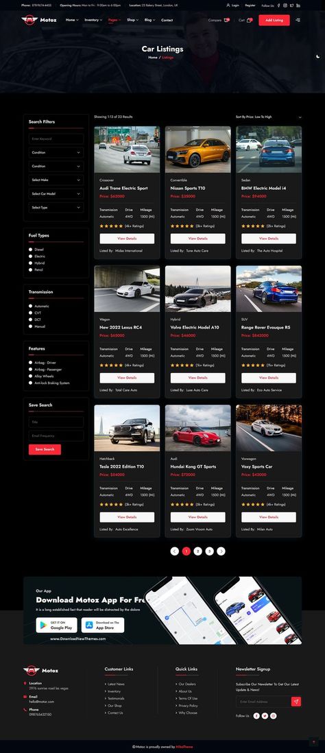 Motoz - Car Dealer & Automotive HTML Template Car Dealership Design, Selling Website Templates, Car Rental Website, Website Design Ecommerce, Car Websites, Ecommerce Website Template, Car Dealerships, Modern Website Design, Car Catalog