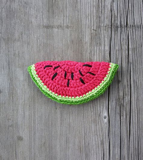 Crochet watermelon play food Crochet vegetables Handmade Play Food Crochet, Crochet Vegetables, Crochet Watermelon, Food Crochet, Watermelon Earrings, Crochet Afghan Patterns Free, Crochet Fruit, Watermelon Slice, Watermelon Pattern